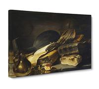 Rembrandt Still Life Classic Painting Canvas Wall Art Print Ready to Hang, Framed Picture for Living Room Bedroom Home Office Décor, 20x14 Inch (50x35 cm)