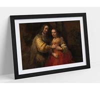 Rembrandt, The Jewish Bride Framed Wall Art Print Picture - A2 - Black Frame