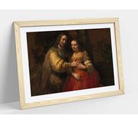 Rembrandt, The Jewish Bride Framed Wall Art Print Picture - A4 - Light Oak Frame
