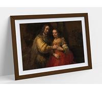 Rembrandt, The Jewish Bride Framed Wall Art Print Picture - A4 - Walnut Frame