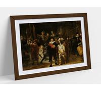 Rembrandt, The Night Watch Framed Wall Art Print Picture - A1 - Walnut Frame