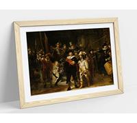 Rembrandt, The Night Watch Framed Wall Art Print Picture - A2 - Light Oak Frame
