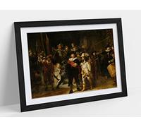 Rembrandt, The Night Watch Framed Wall Art Print Picture - A4 - Black Frame