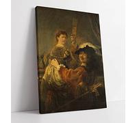 Rembrandt The Prodigal Son In The Brothel Canvas Wall Art Print Picture - 16 inch wide x 24 inch high (Frame Depth 30mm)