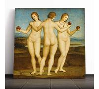 Rembrandt Three Graces Canvas Print | Gallery Wrapped 30mm Frame Wall Art | 20x20 inches | Ready to Hang | Baroque Picture | Living Room Bedroom Lounge Office