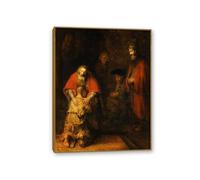 Rembrandt Van Rijn Canvas Wall Art The Return of the Prodigal Son Poster Famous Oil Paintings Reproductions Print on canvas Home Decor 65x50cm(26x19in) Framed