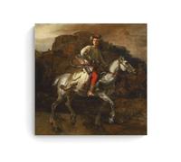 Rembrandt Van Rijn Painter Works《The Polish Rider》Printed Posters Canvas Wall Art Decorative Bedroom Modern Home Print Picture Artworkss 24x24inch(60x60cm)