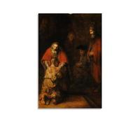 Rembrandt Van Rijn Painter Works《The Return of The Prodigal Son》Printed Posters Wall Art Picture Painting Canvas Prints Artworks Bedroom Living Room Decor 24x36inch(60x90cm)