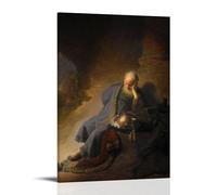 Rembrandt Van Rijn Paintings Wall Art Poster Prints Jeremiah Lamenting The Destruction of Jerusalem Canvas Wall Art Picture Prints Hanging Photo Gift Idea Decor Homes Artworks 08x12inch(20x30cm)