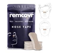 Remcovr Nasal Strips for Breathing - 30 Nose Breathing Strips for Enhanced Oxygen Intake - Strong Adhesive Nasal Strips for Snoring - Breathing Nose Strips - 1 Month Supply (Nose Tape Tan)