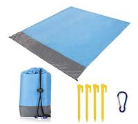 Remebe Beach Blanket, Extra Large 210 x 200cm Beach Mat Waterproof Sandproof for 4-7 Adults, Picnic Blanket with 4 Fixed Nails for Travel, Camping, Hiking