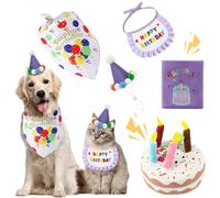 Remedare Dog Birthday Bandana Set with Party Hat & Squeaky Cake Toy Snuffle Mat Gift for Small, Medium, Large Dogs, Puppy Birthday Party Accessories(5 pcs, purple)