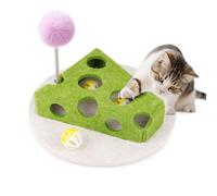 Remedare Interactive Cat Puzzle Toy with Track Balls & Spring Teaser - Mental Stimulation Enrichment Game for Indoor Cats & Kittens in Felt Activity Centre (Green)