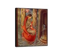 Remedios Varo Painting on Canvas Exploring River of The Source Orinonoco Poster Remedios Varo Home Decor Surrealism Wall Art Picture for Living Room Bedroom Wall Decor35x30cm(14x12in)Black frame