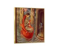 Remedios Varo Painting on Canvas Exploring River of The Source Orinonoco Poster Remedios Varo Home Decor Surrealism Wall Art Picture for Living Room Bedroom Wall Decor48x40cm(19x16in)Gold frame