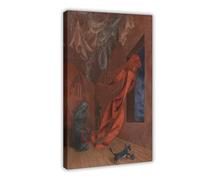 Remedios Varo The Red Weaver Canvas Poster Bedroom Decor Landscape Office Room Decor Gift Frame-style 12x18inch(30x45cm)