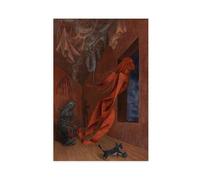 Remedios Varo The Red Weaver Canvas Poster Bedroom Decor Landscape Office Room Decor Gift Unframe-style 16x24inch(40x60cm)