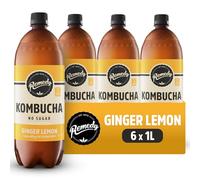 Remedy Ginger Lemon Sparkling Kombucha Tea, 6 x 1 Litre Bottles
