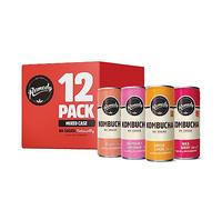 Remedy Kombucha Tea - 4 Flavour Mixed Pack - Sparkling Live Cultured, Naturally Sugar Free Soft Drink - Probiotic for Gut Health - 12 x 250ml