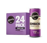 Remedy Kombucha Tea - Cherry Plum - Sparkling Live Cultured, Naturally Sugar Free Soft Drink - Probiotic for Gut Health - 24 x 250ml