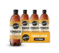 Remedy Kombucha Tea - Ginger Lemon - Sparkling Live Cultured, Naturally Sugar Free Soft Drink - Probiotic for Gut Health - 6x700ml