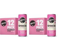 Remedy Kombucha Tea - Raspberry Lemonade - Sparkling Live Cultured Drink - Naturally Sugar Free Soft Drink - Prime Probiotic Drink for Gut Health - 12 x 250ml (Pack of 2)