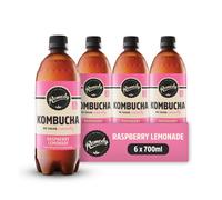 Remedy Kombucha Tea - Raspberry Lemonade - Sparkling Live Cultured Drink - Naturally Sugar Free Soft Drink - Probiotic Drink for Gut Health - 6 x