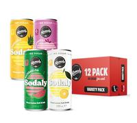 Remedy Sodaly Super Mix Pack, 12 x 250ml Cans of Prebiotic Soda - All-Natural Flavoured Fizzy Drink with Prebiotics for Gut Health - Sugar Free Soft Drink with No Artificial Sweeteners