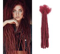 RemeeHi Human hair Dreadlocks Extensions 12 inch Afro Kinky 20 Strands 0.4cm 30# Auburn Brown Fashion Crochet Braiding Hair