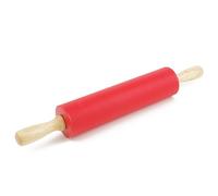 Remeel Silicone Rolling Pin Non-Stick Surface Wooden Handle (Red, 12 inch)