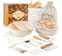 REMEIT Sourdough Starter Kit Gift Set Banneton Proofing Basket