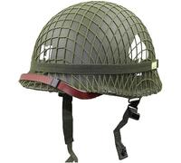 REMEK WW2 M1 Helmet, WWII US Army Tactical Helmets With Replica Adjustable With Net/Canvas Chin Strap Paintball Gear Steel Helmet Hats For Adults