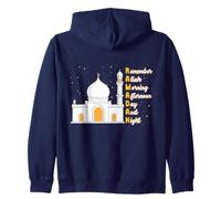 Remember Allah Morning Afternoon Day And Night Eid Mubarak Zip Hoodie