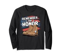 Remember And Honor Proud Veteran Dad Retro Veteran Shirt Long Sleeve T-Shirt