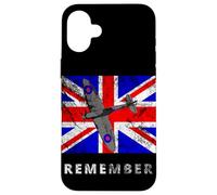 Remember | British WW2 Spitfire Fighter Britain Flag Retro Case for iPhone 16 Plus
