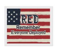 Remember Everyone Deployed Funny Diamond Art Kits for Adults Round Full Drill Picture Home Wall Decor