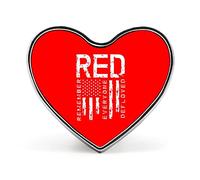 Remember Everyone Deployed Military R.E.D Trendy Heart Brooches Elegant Lapel Pins Art Badge for Men Women Jewelry