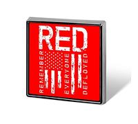 Remember Everyone Deployed Military R.E.D Trendy Square Brooches Elegant Lapel Pins Art Badge for Men Women Jewelry