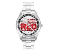 Remember Everyone Deployed Personalized Quartz Watch Stainless Steel Wrist Watches with Arabic Numerals for Men Women