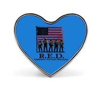 Remember Everyone Deployed R.E.D Friday Heart Shape Badge Button Pins Brooches