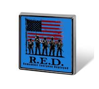Remember Everyone Deployed R.E.D Friday Square Badge Funny Button Pins Brooch