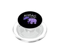 Remember For You Elephant Purple Ribbon Dementia PopSockets PopGrip for MagSafe