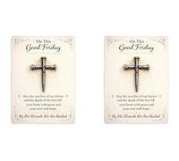 Remember His Sacrifice Cross Enamel Pin - A Timeless Symbol of Faith and Redemption,Inspirational Christian Accessory for Church, Easter and Daily Wear (2PCs)