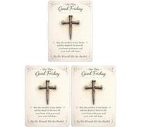 Remember His Sacrifice Cross Enamel Pin - A Timeless Symbol of Faith and Redemption,Inspirational Christian Accessory for Church, Easter and Daily Wear (3PCs)