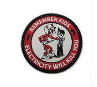 Remember Kids Electricity Will Kill You Patches Embroidery Patches for Tactical Military Clothing Backpack Baseball Cap Uniform Vest Dog Harness