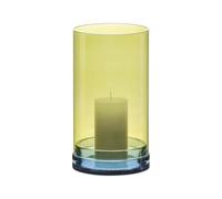 Remember Large 'Lucius' lantern, borosilicate glass, block candles, colour: lime