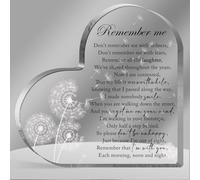 Remember Me Sympathy Heart Acrylic Plaque Acrylic Sign for Office Desk Table Shelf Gift for Mom Dad Loss Of Mother Father Husband Son Remembrance 3.9x3.9 Inch