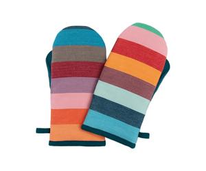 Remember Multicolor Oven Gloves -, Heat-Resistant Cotton & Polyester Set of 2 for Kitchen Use