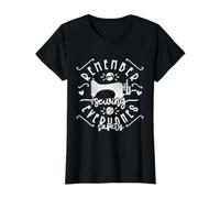 Remember My Sewing Time is for Everyone's Safety Value Graphic T-Shirt, Women, Black, XL