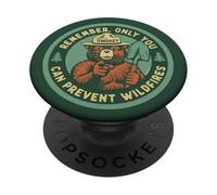 Remember Only You Can Prevent Wildfires Pointing Smokey Bear PopSockets Adhesive PopGrip
